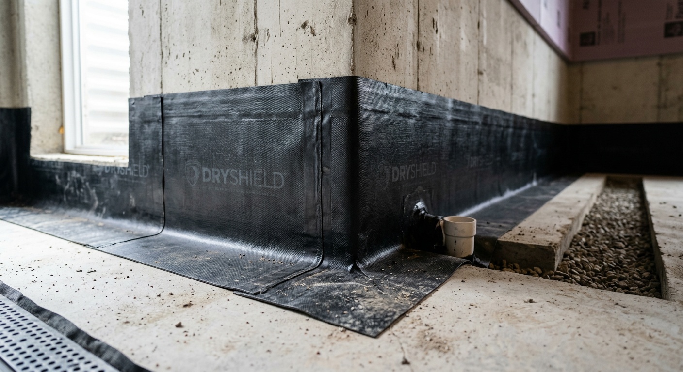 Basement waterproofing materials