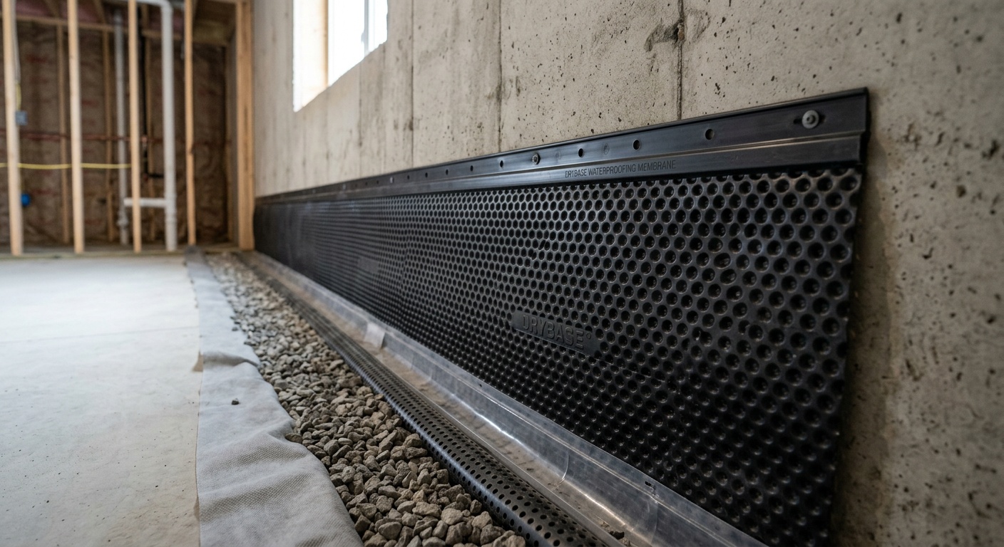 Basement waterproofing materials
